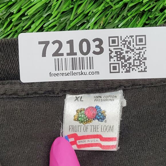 Vintage 1988 Fruit-Of-The-Loom Shirt XL 23x27 Faded-Black - Picture 8 of 15